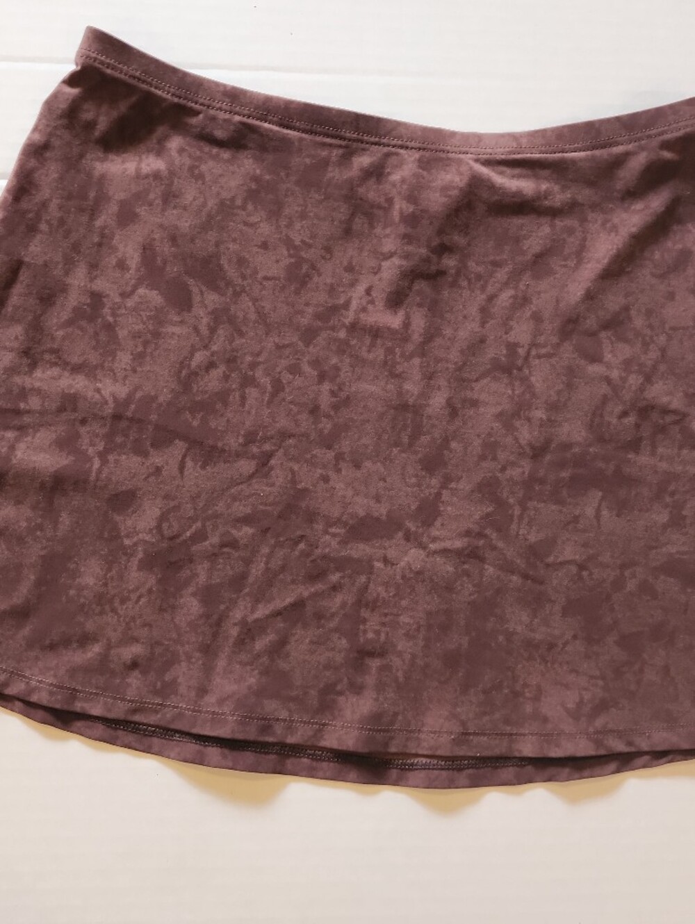 Magicsuit Magic Suit Women's Velvet-Look A-Line Skirt Brown Swim Tennis M